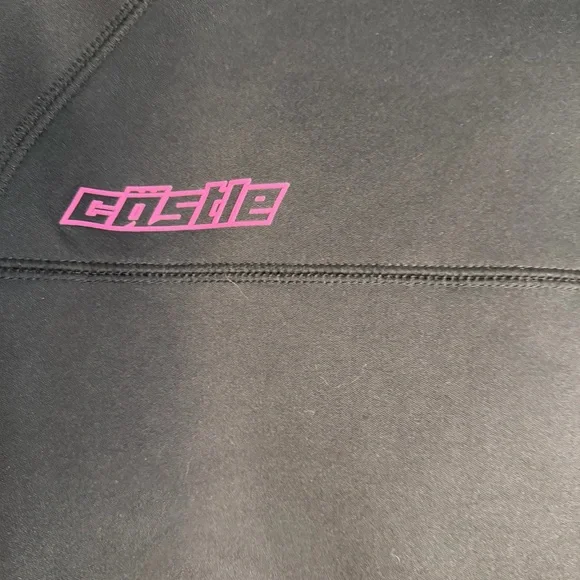 Castle X Mid Layer Jacket Womens Sz Small S Full Zip Lightweight Black Pink Snow - Picture 5 of 11